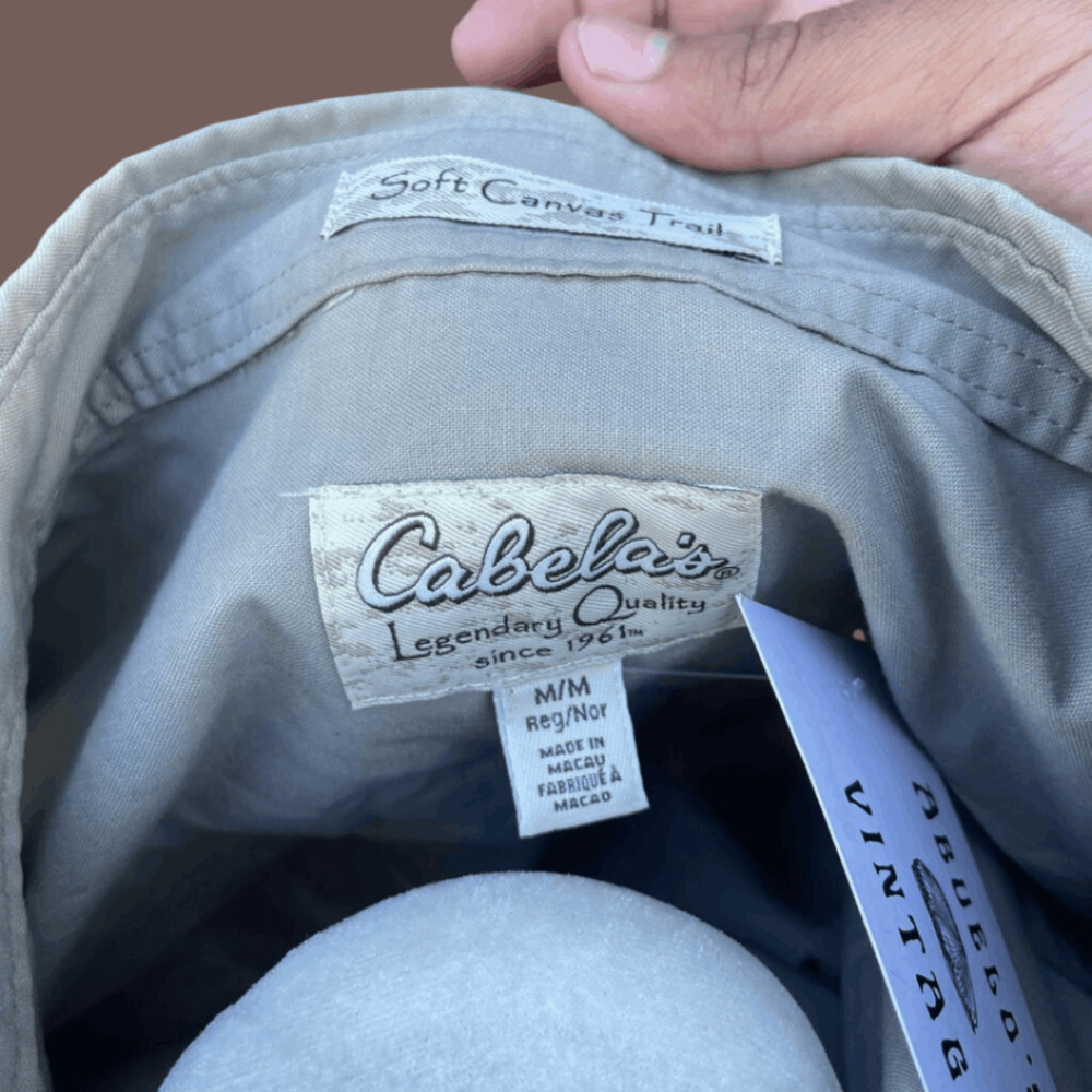 Cabela’s Khaki Shirt | Cotton Utility | Size M | Vintage - Picture 4 of 4